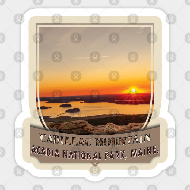 Cadillac Mountain Sticker by TeeText